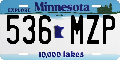 MN license plate 536MZP