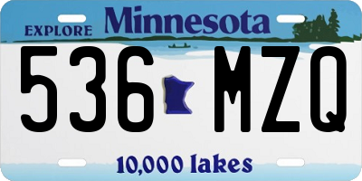 MN license plate 536MZQ