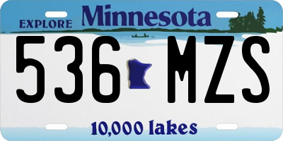 MN license plate 536MZS