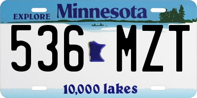 MN license plate 536MZT