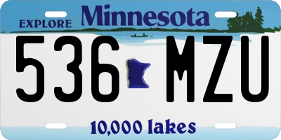 MN license plate 536MZU