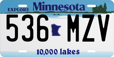 MN license plate 536MZV