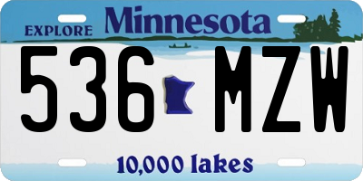 MN license plate 536MZW