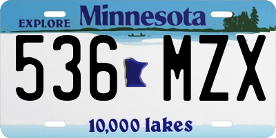 MN license plate 536MZX