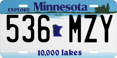 MN license plate 536MZY