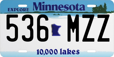 MN license plate 536MZZ
