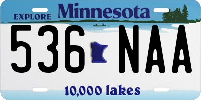 MN license plate 536NAA