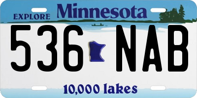 MN license plate 536NAB