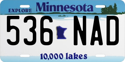 MN license plate 536NAD