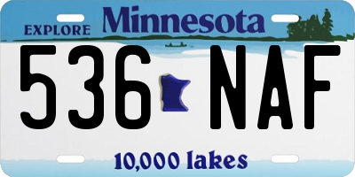MN license plate 536NAF