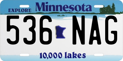 MN license plate 536NAG