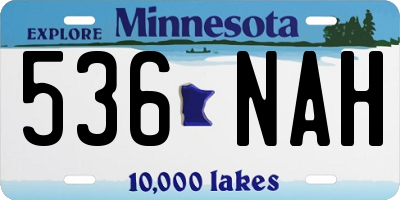 MN license plate 536NAH