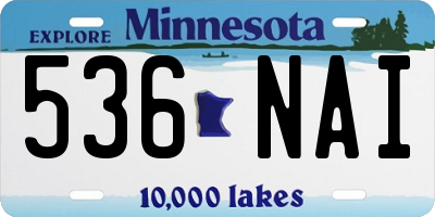MN license plate 536NAI
