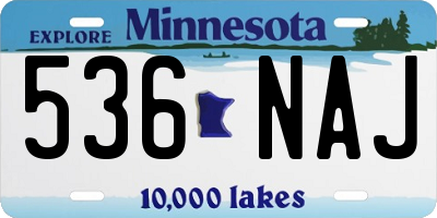 MN license plate 536NAJ