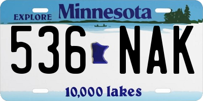 MN license plate 536NAK
