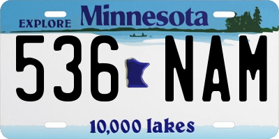 MN license plate 536NAM