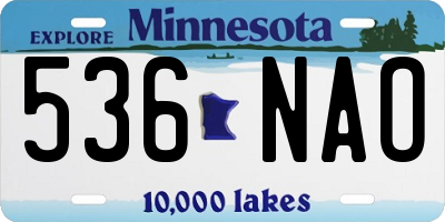 MN license plate 536NAO