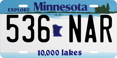 MN license plate 536NAR