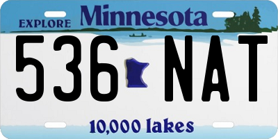 MN license plate 536NAT