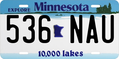 MN license plate 536NAU