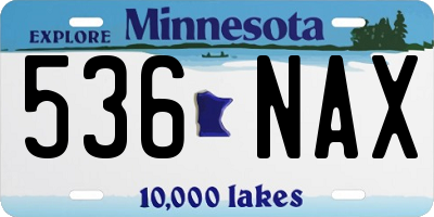 MN license plate 536NAX