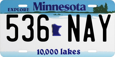 MN license plate 536NAY