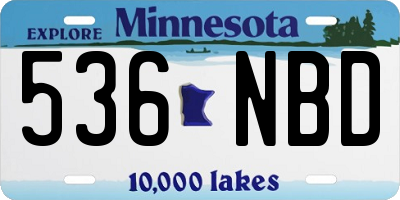 MN license plate 536NBD