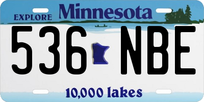MN license plate 536NBE