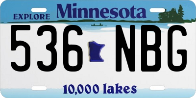 MN license plate 536NBG