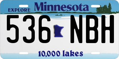 MN license plate 536NBH
