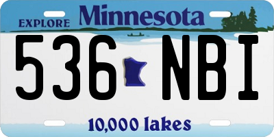 MN license plate 536NBI