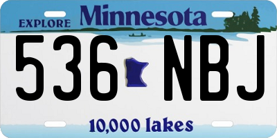 MN license plate 536NBJ