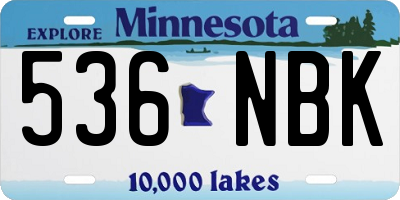 MN license plate 536NBK