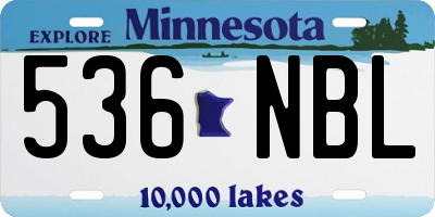 MN license plate 536NBL
