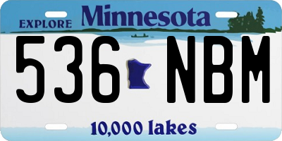 MN license plate 536NBM