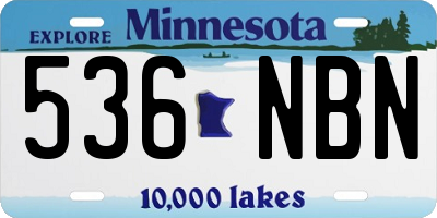 MN license plate 536NBN
