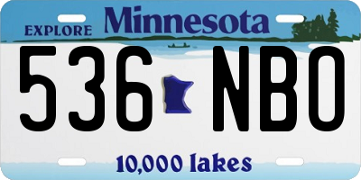 MN license plate 536NBO
