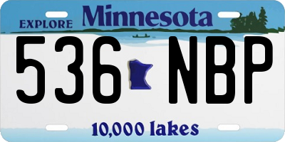 MN license plate 536NBP