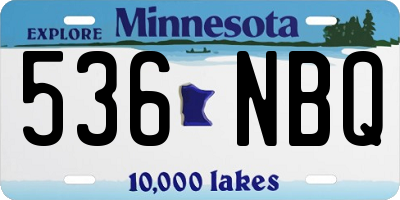 MN license plate 536NBQ