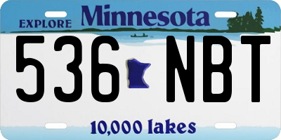 MN license plate 536NBT