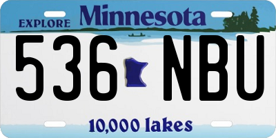 MN license plate 536NBU