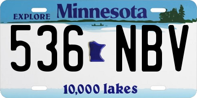 MN license plate 536NBV