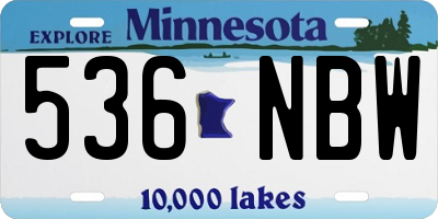 MN license plate 536NBW