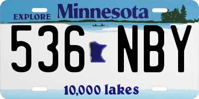 MN license plate 536NBY
