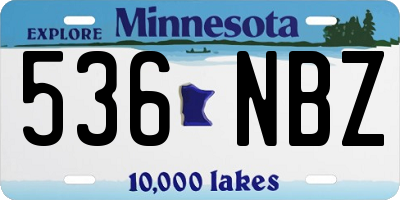 MN license plate 536NBZ