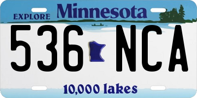 MN license plate 536NCA