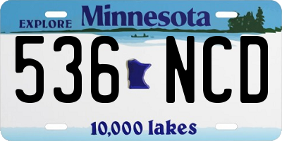 MN license plate 536NCD