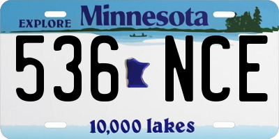 MN license plate 536NCE