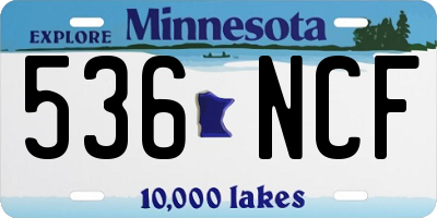 MN license plate 536NCF