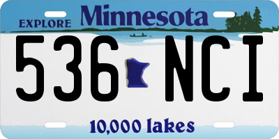 MN license plate 536NCI
